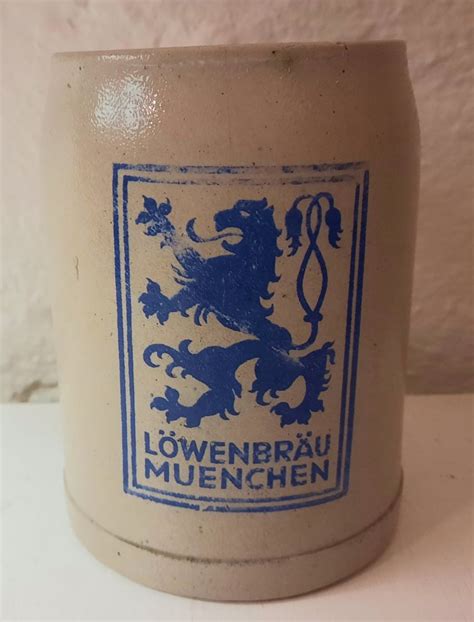 Vintage German L Wenbr U Muenchen Stoneware Beer Tankard In