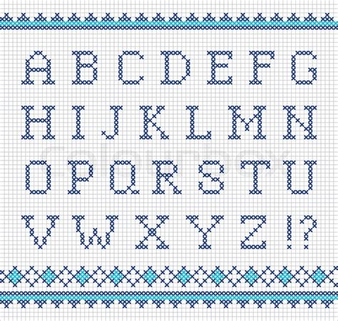 Kreuzstich buchstaben vorlagen gratis : Sticken alphabet | Vektorgrafik | Colourbox
