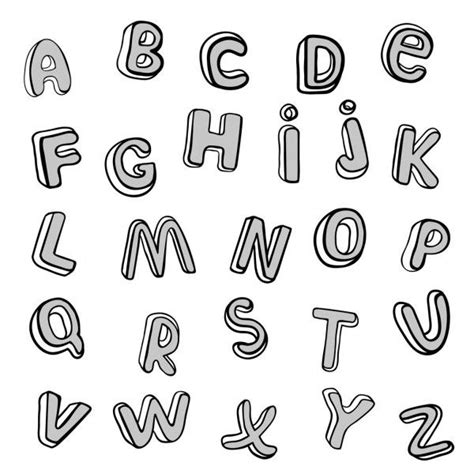 ABC desenhado à mão Ilustração de Stock Abc Lettering Alphabet How