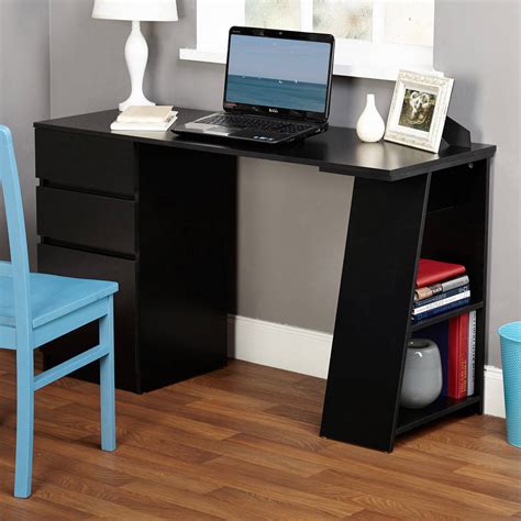 Como Writing Desk With 3 Storage Drawers Multiple Colors
