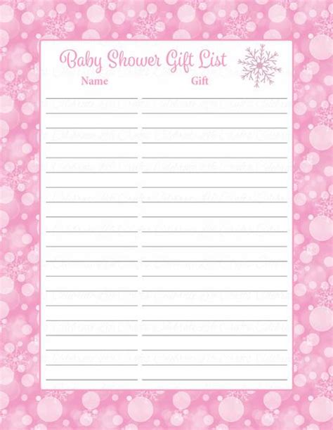 Apr 29, 2021 · here are free printable baby shower games! Baby Shower Gift List - Winter Baby Shower Theme for Baby ...