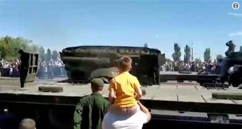 Videos Show Embarrassing Trend Of Russian Tanks Falling Off Trailers
