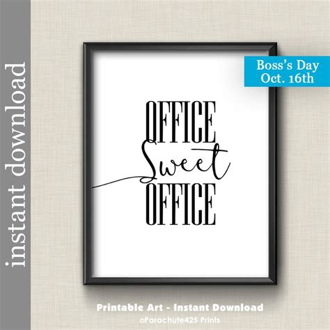 Office Sweet Office Printable Office Decor Wall Art For Boss Etsy