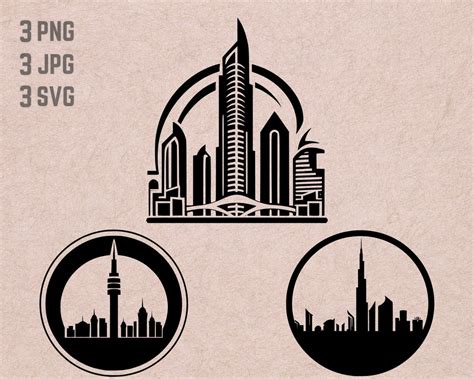 Dubai Skyline Svg Designs Dubai Logo Dubai Skyline Vector Etsy
