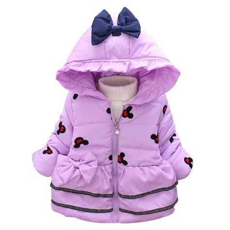 2016 Baby Girl Coat And Jacket Children Outerwear Cotton Winter Hooded