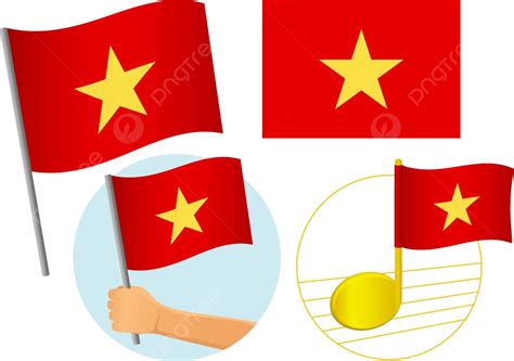 Conjunto De Iconos De Bandera De Vietnam Vector Png Establecer Icono