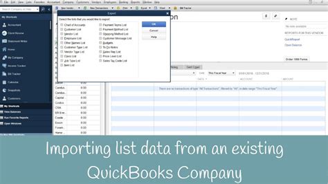 Create A New Company File And Import Lists From An Existing Quickbooks