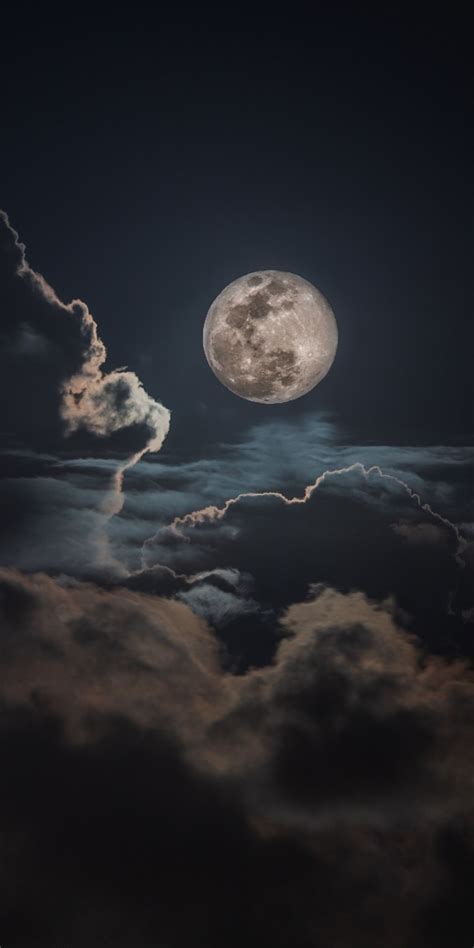 Night Clouds And Moon Sky Wallpaper Night Sky Wallpaper Dark