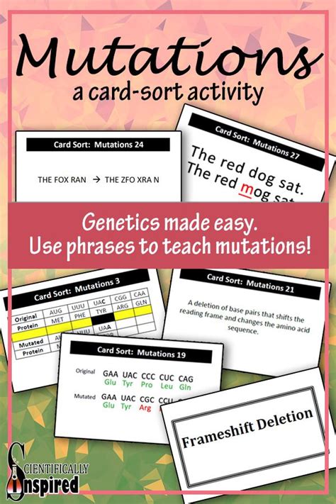 Genetic mutations pogil key | winonarasheed.com pogil biology. Genetic Mutation Card Sort Activity - Easy Prep w/ BONUS Mutation Materials | Biology lessons ...