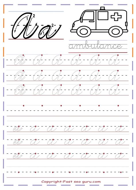 Our new free alphabet worksheet will be very useful for the children who are learning … kindergarten cursive letters. Printable cursive handwriting practice sheets letter a