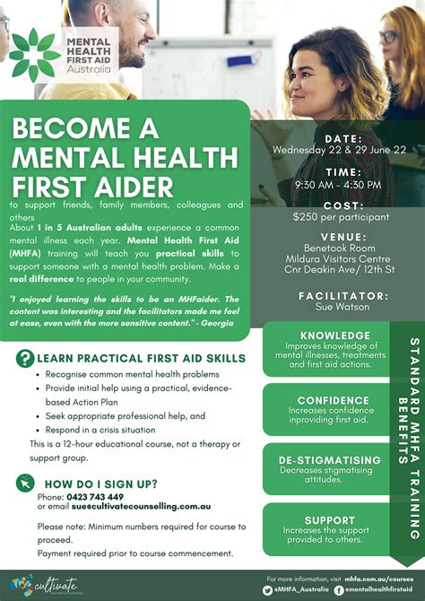 Become A Mental Health First Aider Cultivate Counselling