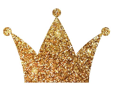 Gold Glitter Crown Isolated On A White Background For The Design Of