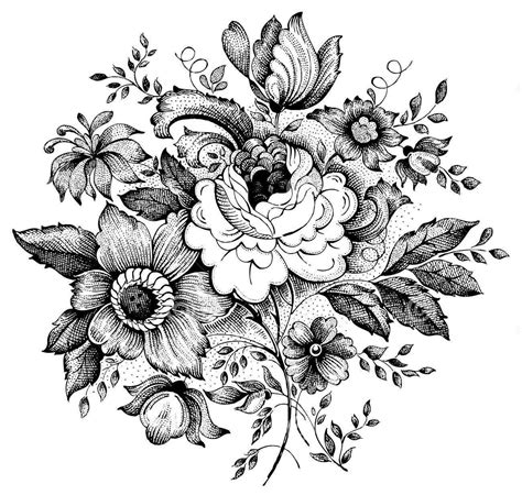 Black And White Vintage Flower Tattoos Tattoo Area