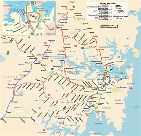 Metro Map Of Sydney Johomaps