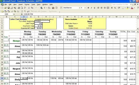 Microsoft Schedule Template Excel Templates