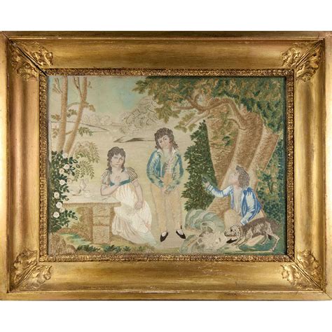 RARE Antique c.1816 French Silk Embroidery Needlework Sampler, Chenille ...