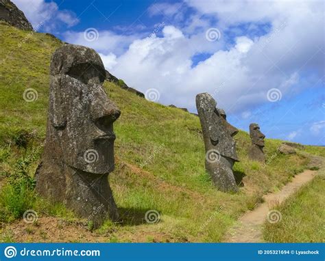Statues Of Gods Of Easter Island Stock Photo Image Of Original