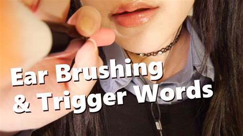 Asmr 10 Ear And Face Brushing With Trigger Words 브러싱and단어반복 Youtube