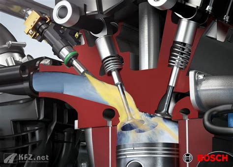As a result, the fuel may hang around a port for as long as 150 milliseconds. Die Saugrohreinspritzung spritzt den Kraftstoff vor das ...