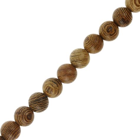 8mm Round Wooden Beads Dark Brown X20 Perles And Co