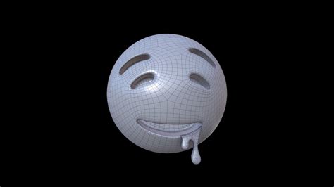 3d Model Emoji Drooling Vr Ar Low Poly Cgtrader