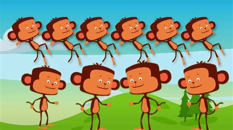 Ten Little Monkey Nursery Rhyme And Cartoon Video For Kids Youtube