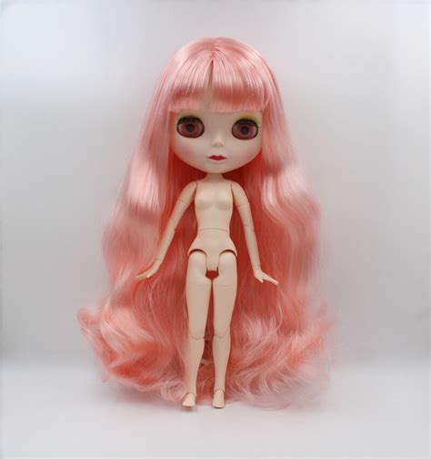 Blygirl Blyth Doll Peach Pink Curly Hair Joints Body New Face