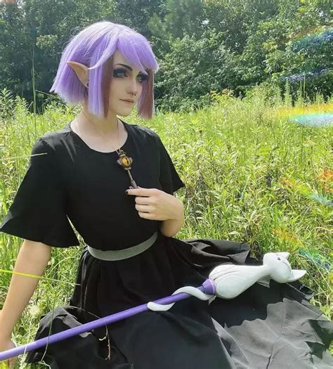 Amity Blight Cosplay With Staff And Key Purple Hair Cosplay Pastel Goth Aesthetic