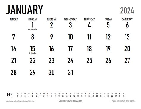 Calendar 2024 Vertex42 Printable