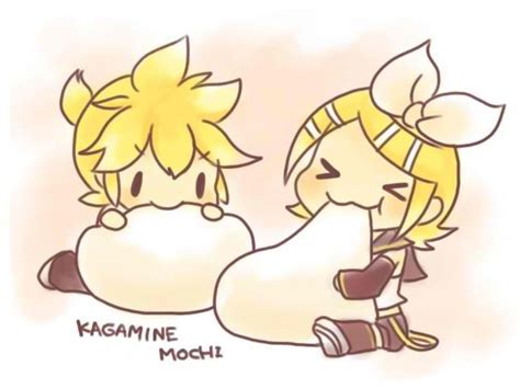 Kagamine Eating Mochi Id Rather Eat Them~ Hehe Xd Too Cute 3
