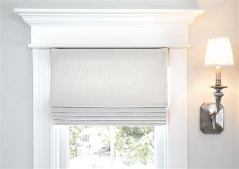 White Cottage Custom Classic Operable Roman Shade In Perth Greige Linen