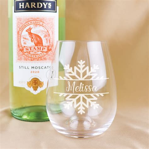 Snowflake Stemless Wine Glass Customkings