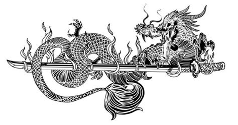 Japanese Dragon Tattoo Vector Art Icons And Graphics For Free Download