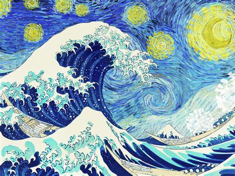 Starry Night The Great Wave Za