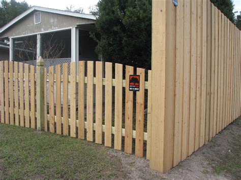 Custom Wood Scalloped Picket Fence And Board On Board Privacy Fence By
