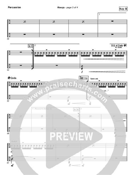 Always Percussion Sheet Music PDF Kristian Stanfill Passion PraiseCharts