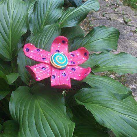 Ceramic Garden Art Flower, Garden Stakes,Lawn decor,Outdoor garden