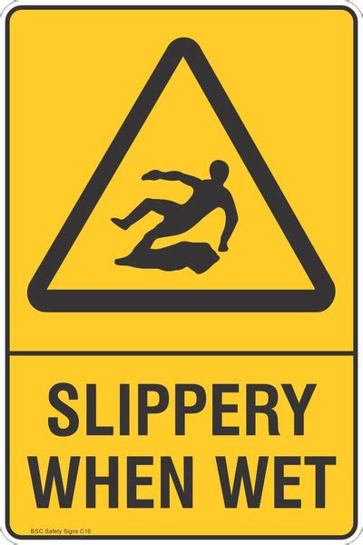 Slippery When Wet Warning Safety Signs Stickers Safety Signage