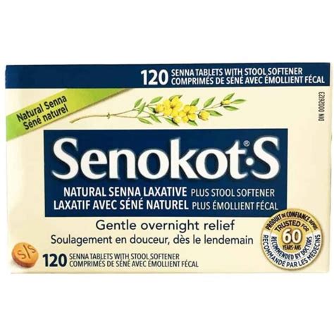 Senokot S Natural Senna Laxative Plus Stool Softener 60 Tablets Care And Shop