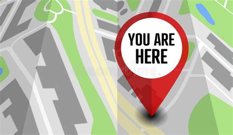 Location Marker With Text You Are Here On Generic Map Stock Vector