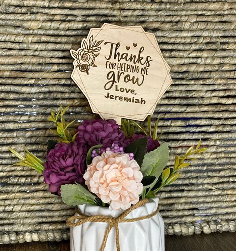Thank You For Helping Me Grow Teacher Appreciation T Etsy