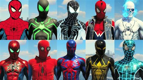 All Suits In Spider Man Ps Youtube