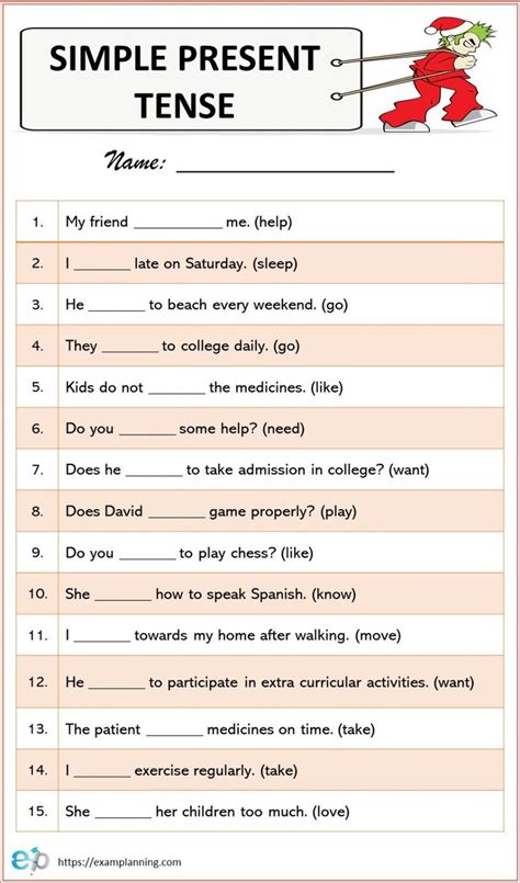 Simple present tense is used for the incidents those have been occurring at the moment or are happening routinely over a period of time. Simple Present Tense Worksheet | Simple present tense worksheets, Simple present tense, English ...