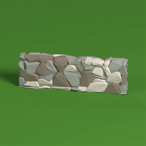 Low Poly Rock Wall 3d Asset Cgtrader