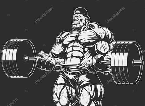 Bodybuilder With Barbell — Stock Vector © Andreymakurin 98971688