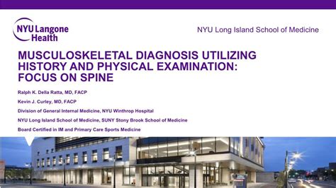 Musculoskeletal Diagnosis Utilizing History And Physical Examination