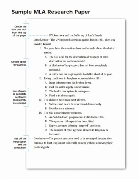 Mla Format Outline Template Latter Example Template