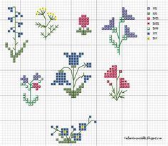 Go cross stitch crazy with our huge selection of free cross stitch patterns! Tiny cross stitch flowers along with a tutorial for a ...