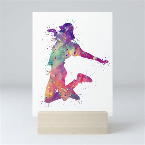 Hip Hop Girl 2 Art Colorful Purple Watercolor Art Rap Music T Dance