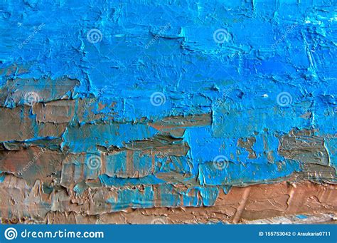 Blue Oil Painting Close Up Oily Painting On Canvas Oily Painting On